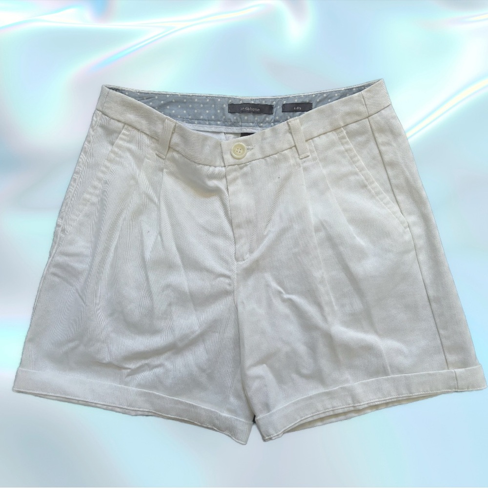 Women's White Pleated Shorts